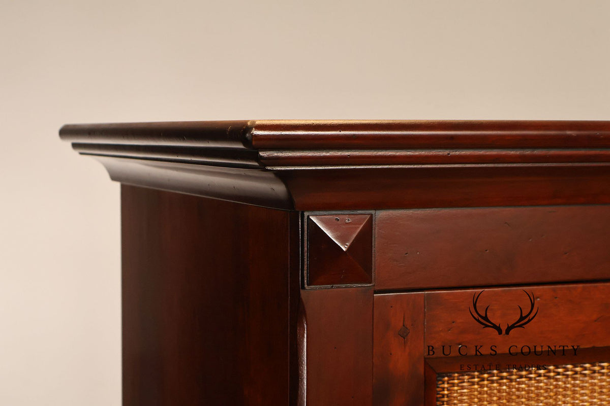 Grange French Louis Philippe Cherry Cane Door Armoire Cabinet