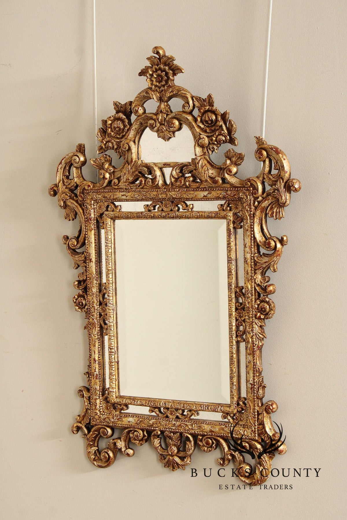 John Richard Italian Rococo Style Giltwood Carved Wall Mirror