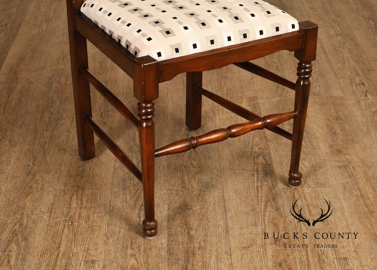 English Traditional Set Of Eight Custom Quality Ladderback Dining Chairs