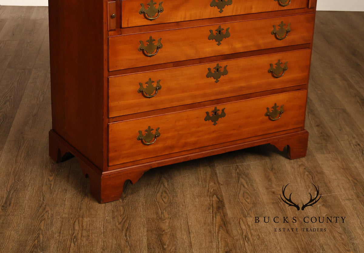 Antique Traditional Cherry Slant-Front Secretary Desk With Secret Compartments