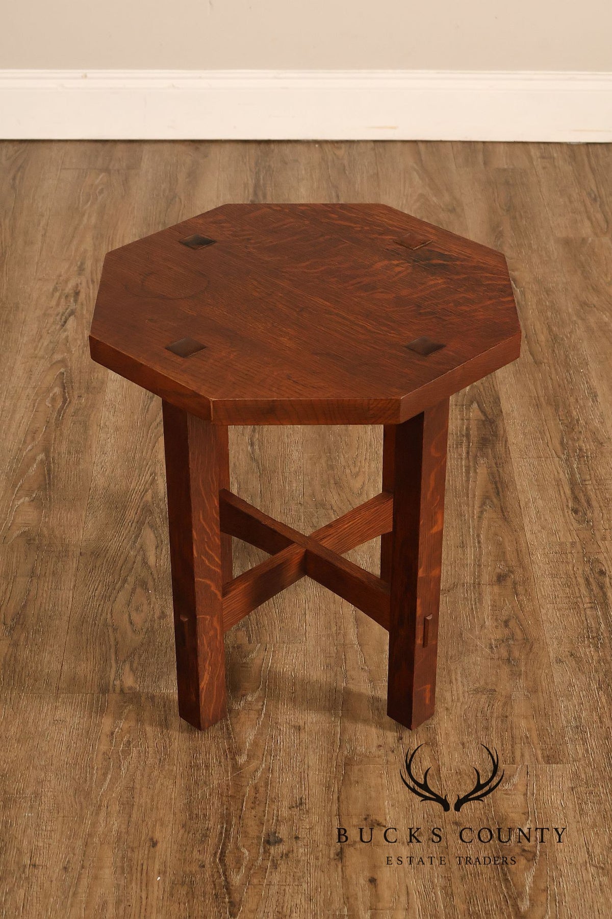 Stickley Mission Collection Oak Octagonal Tabouret Table