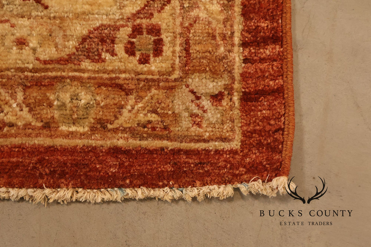 9' x 14' Traditional Oriental Style Rust And Cream Floral Area Rug