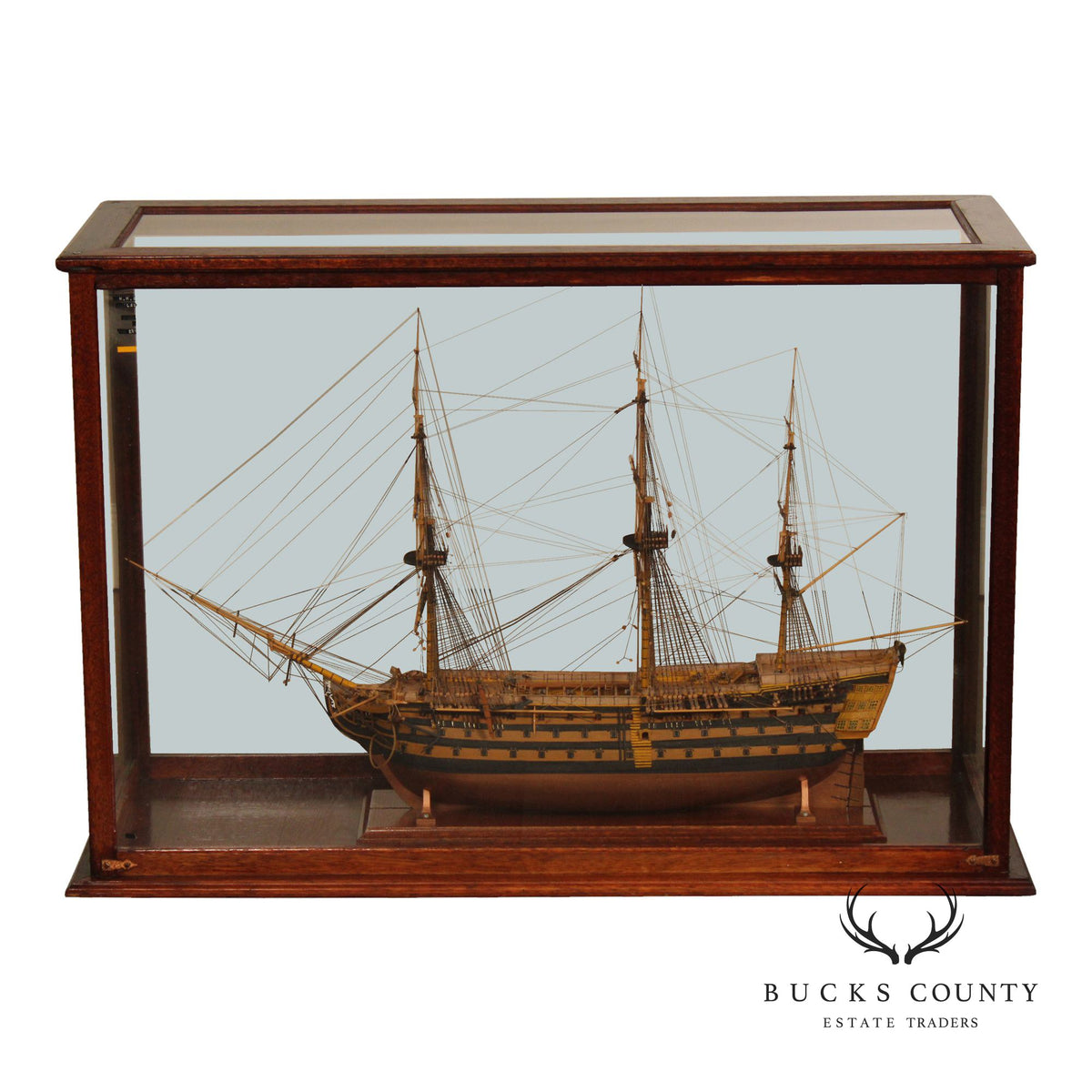 Model Ship 'HMS Victory' In Wooden Display Case