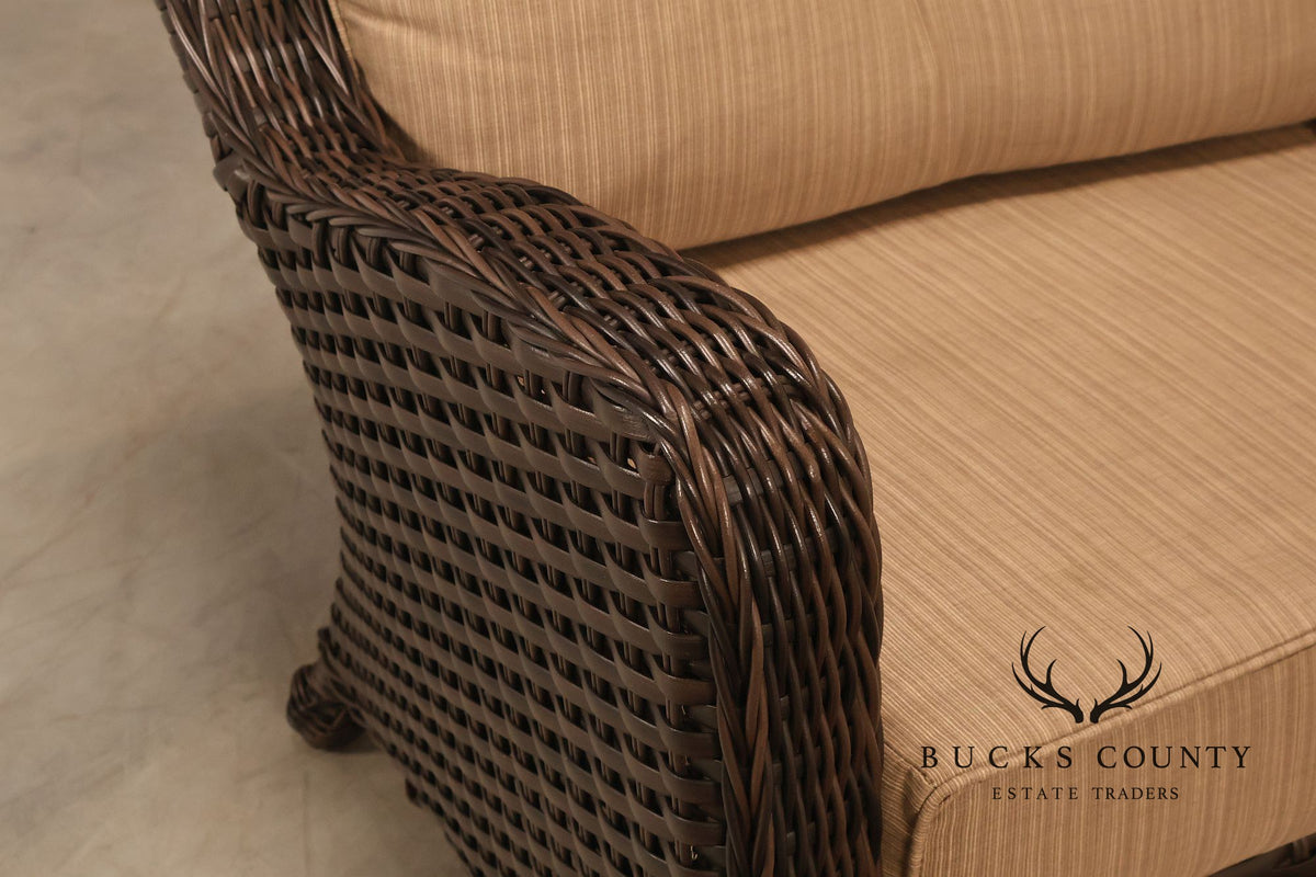 Nothhcape Outdoor Wicker Curved 'Richmond' Patio Sofa With Sunbrella Cushions
