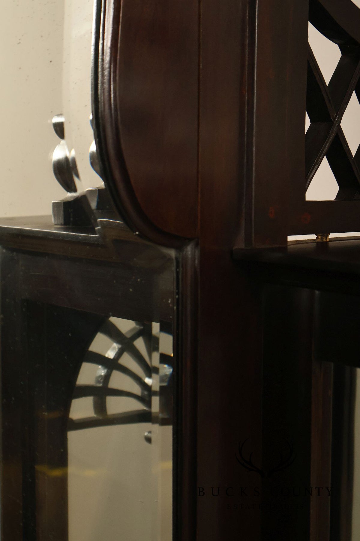 Antique Edwardian Mahogany Double Door Display Cabinet