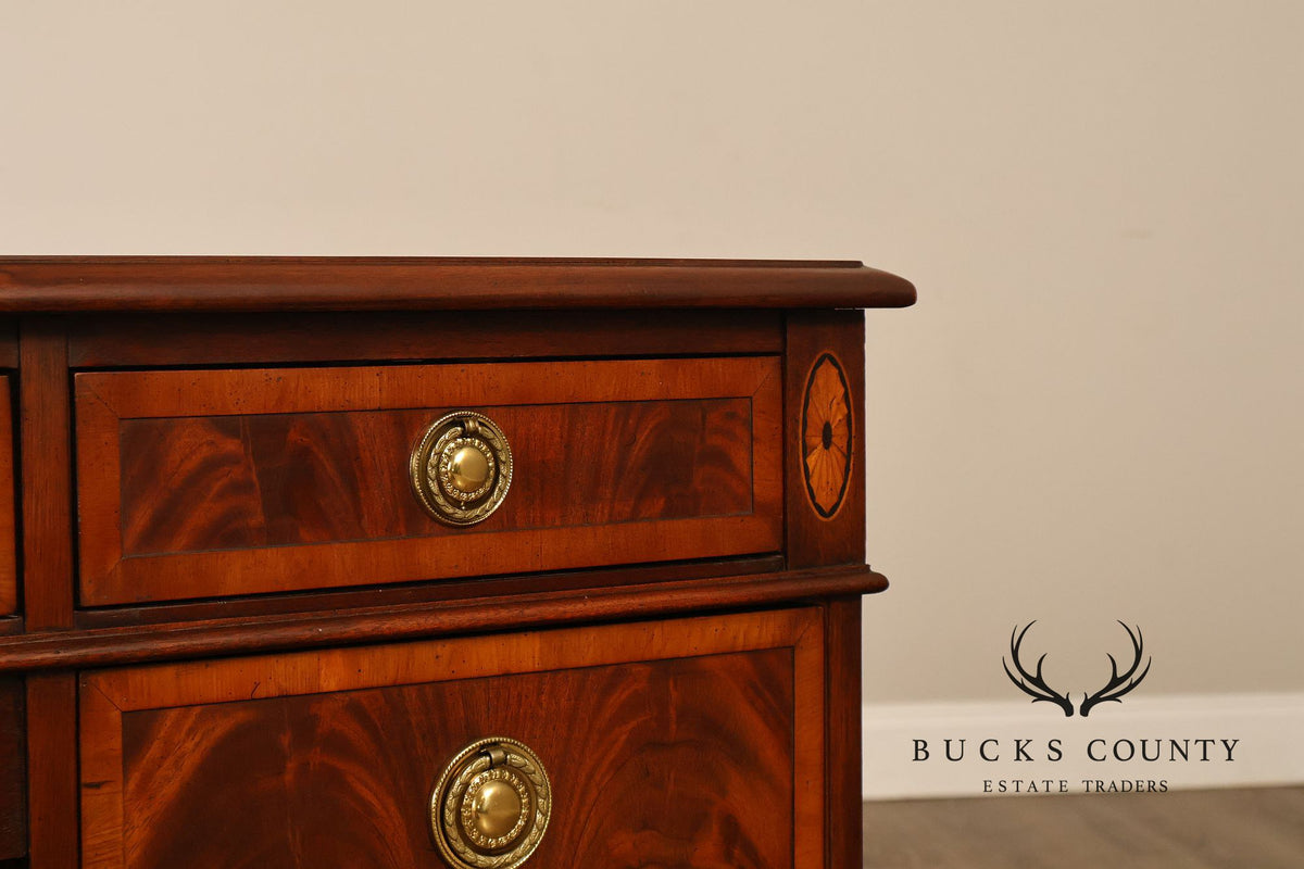 Hekman Traditional Mahogany Inlaid Seven Drawer Executive Desk