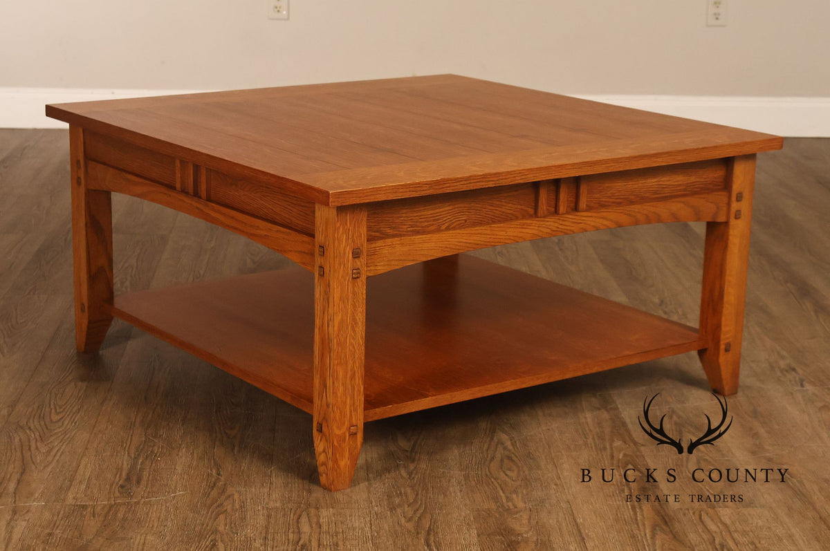Mission Style Oak Two-Tier Coffee Table
