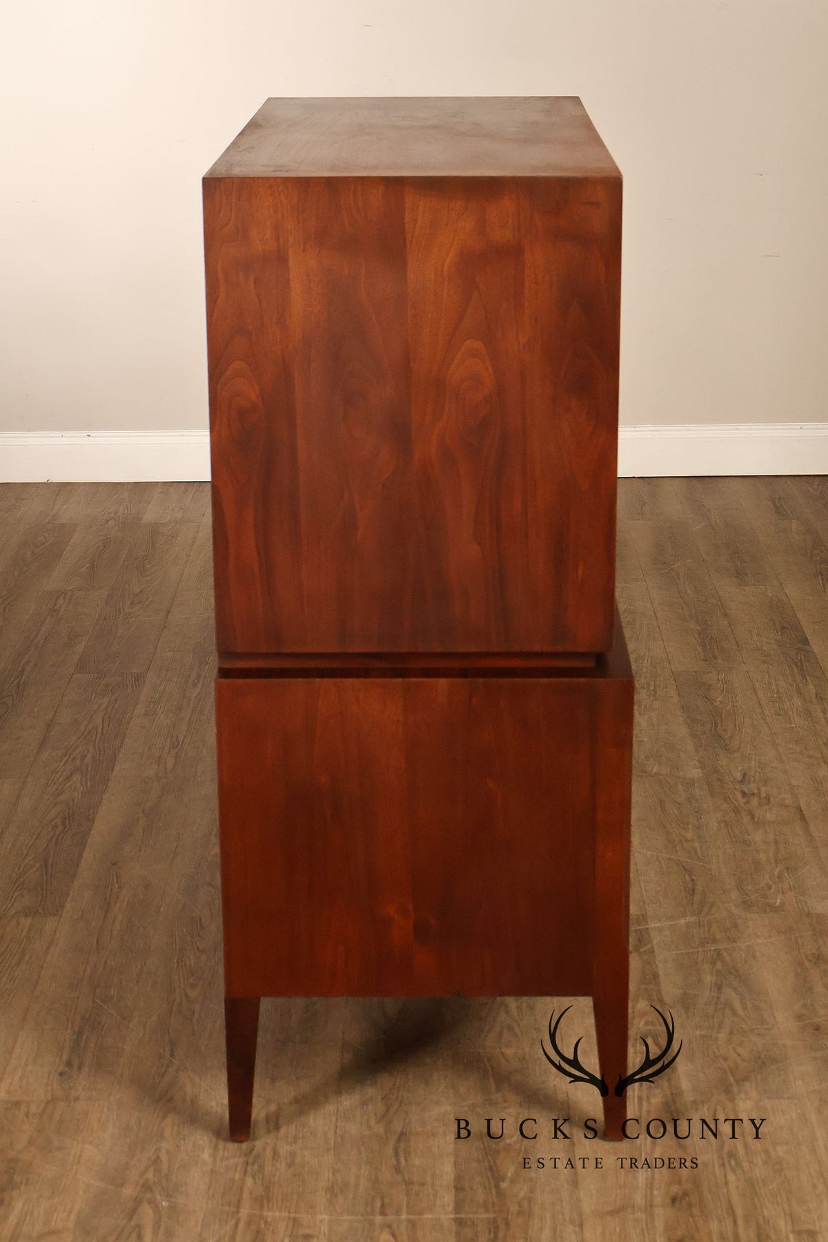 United Furniture 'Tiki' Brutalist Sculpted Walnut Tall Chest