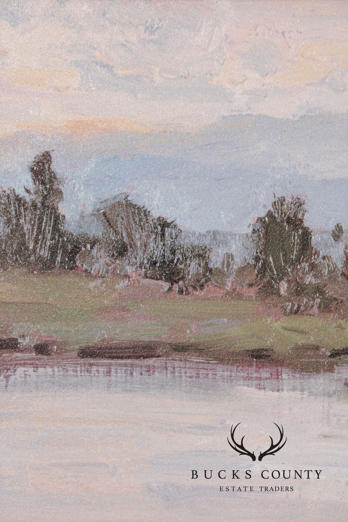 Impressionist Style Landscape Painting Riverbank