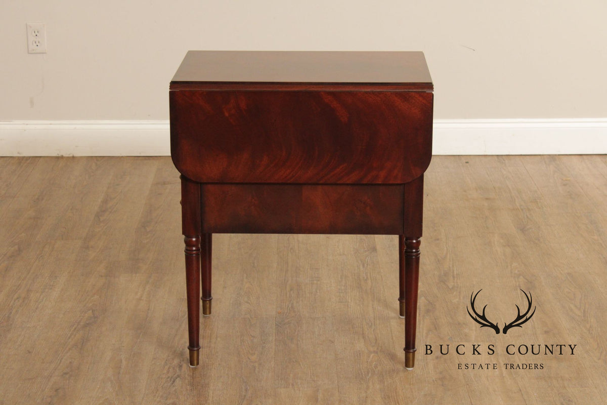 Henredon Sheraton Style Mahogany Drop End Table