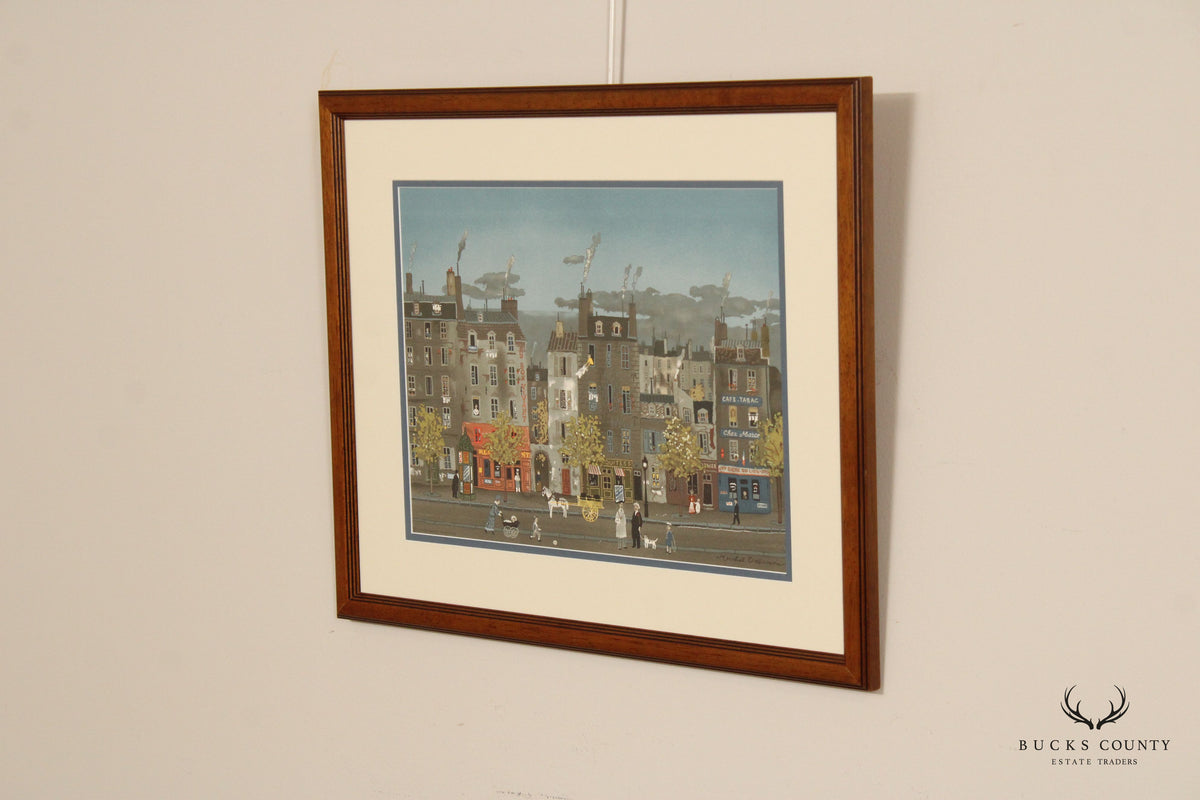 Michel Delacroix 'L'Homme Sandwich' Framed Colored Lithograph