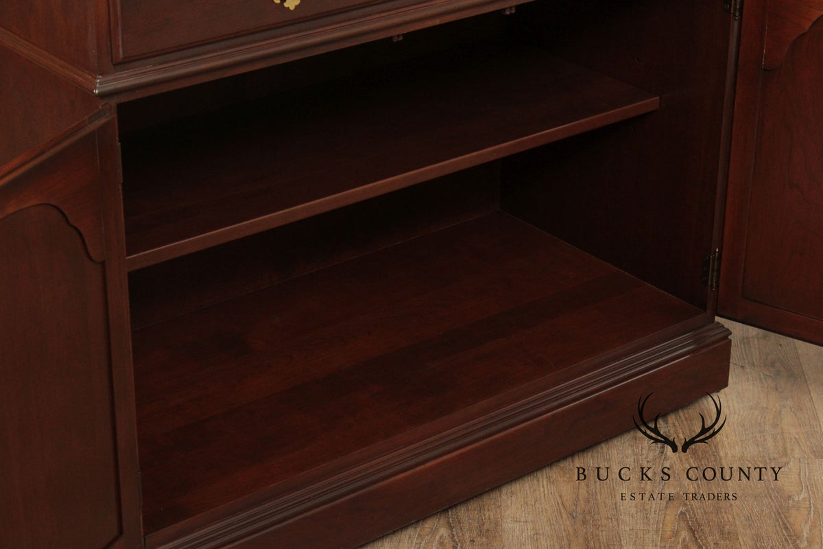 Ethan Allen Georgian Court Chippendale Style Cherry Flip Top Server