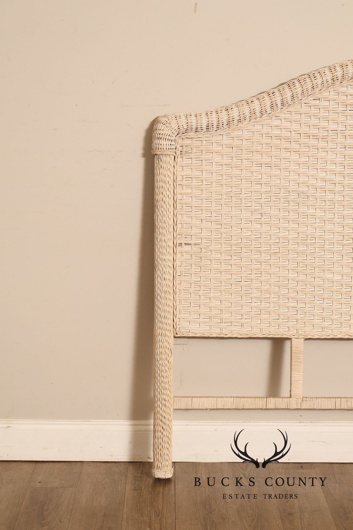 Coastal Style Vintage Full  Wicker Headboard