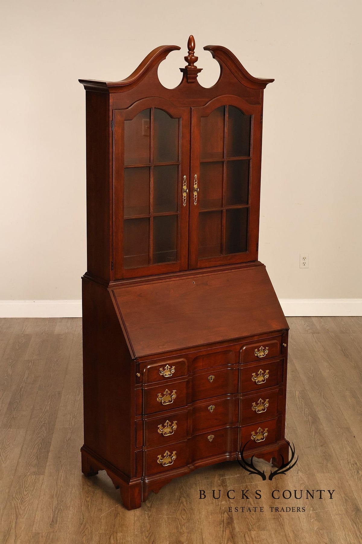 Pennsylvania House Chippendale Style Cherry Secretary Bookcase