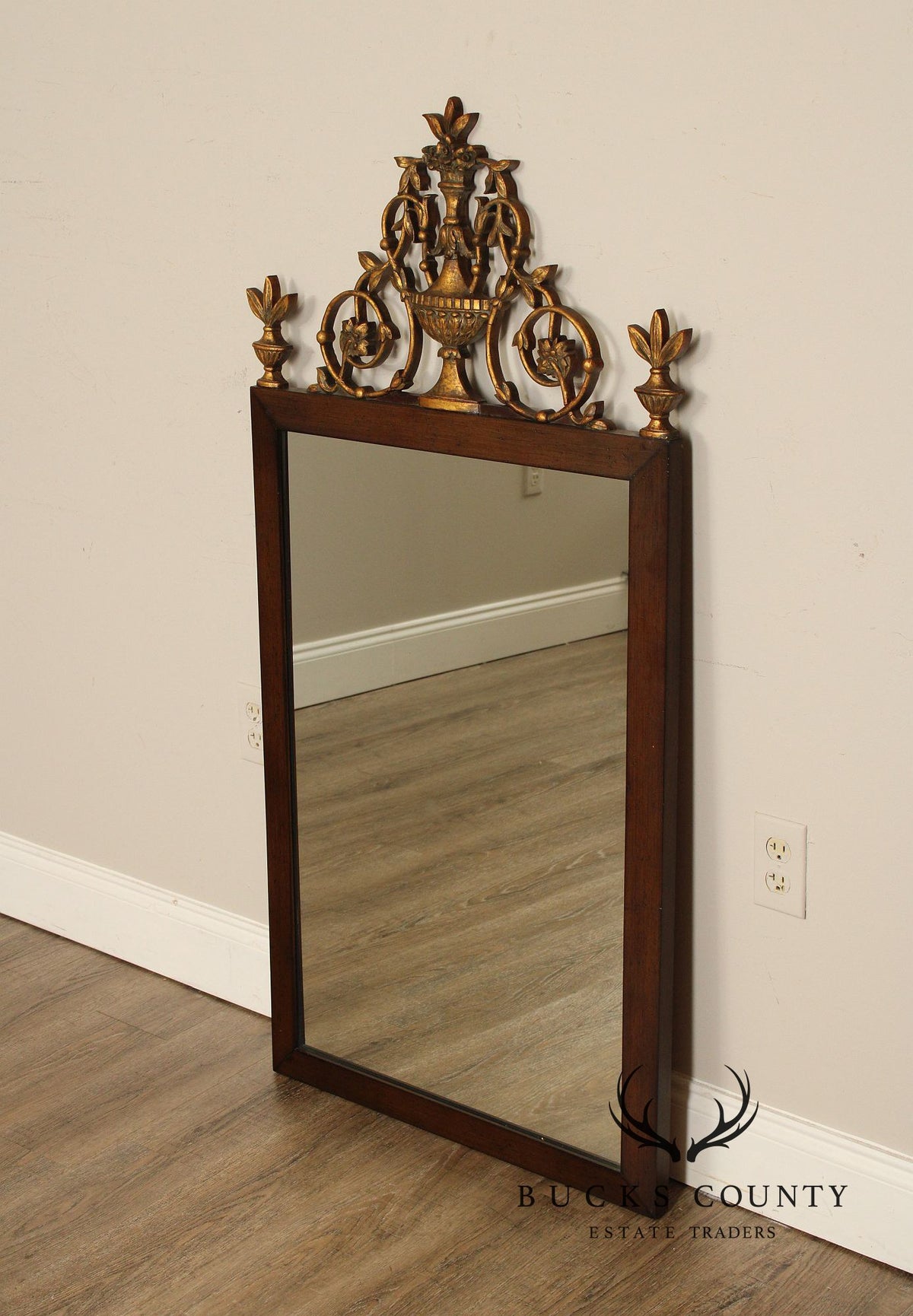 John Widdicomb Adam Style Mahogany And Partial Gilt Wall Mirror