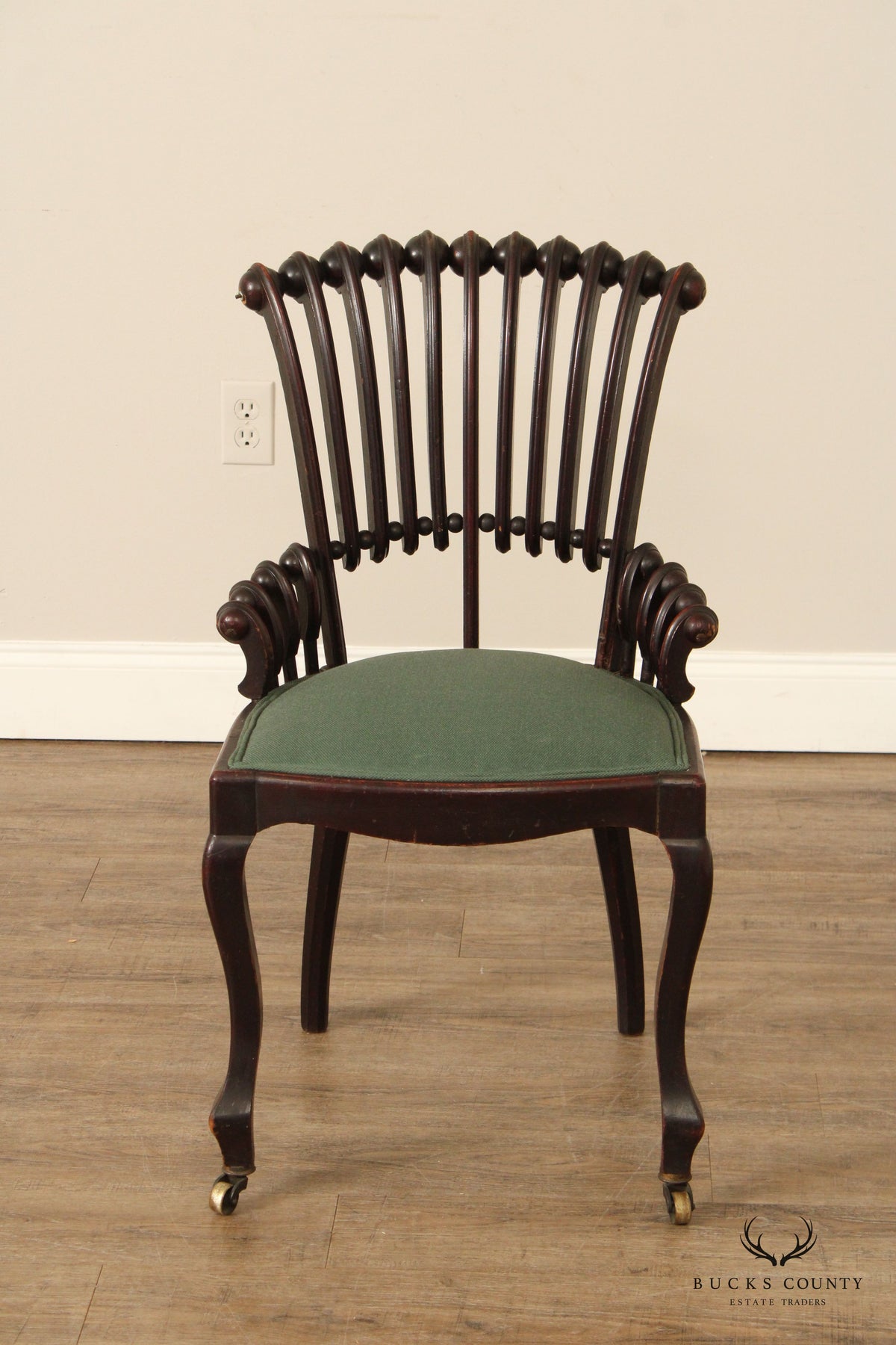 Hunzinger Antique Carved Mahogany 'Lollipop' Side Chair