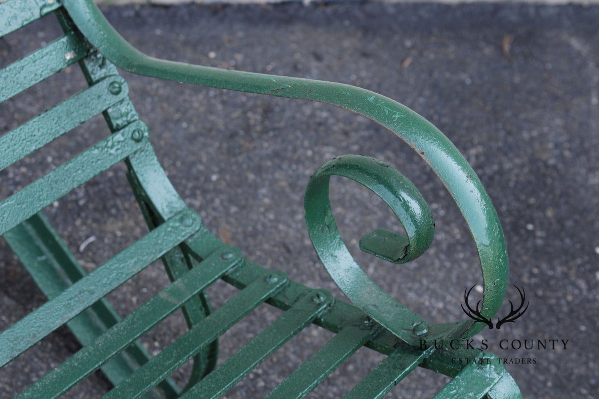 Antique Wrought Iron Outdoor Garden Rocking Chair