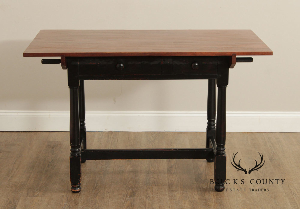 Farmhouse Style Cherry Top Painted Base Dining or Breakfast Table