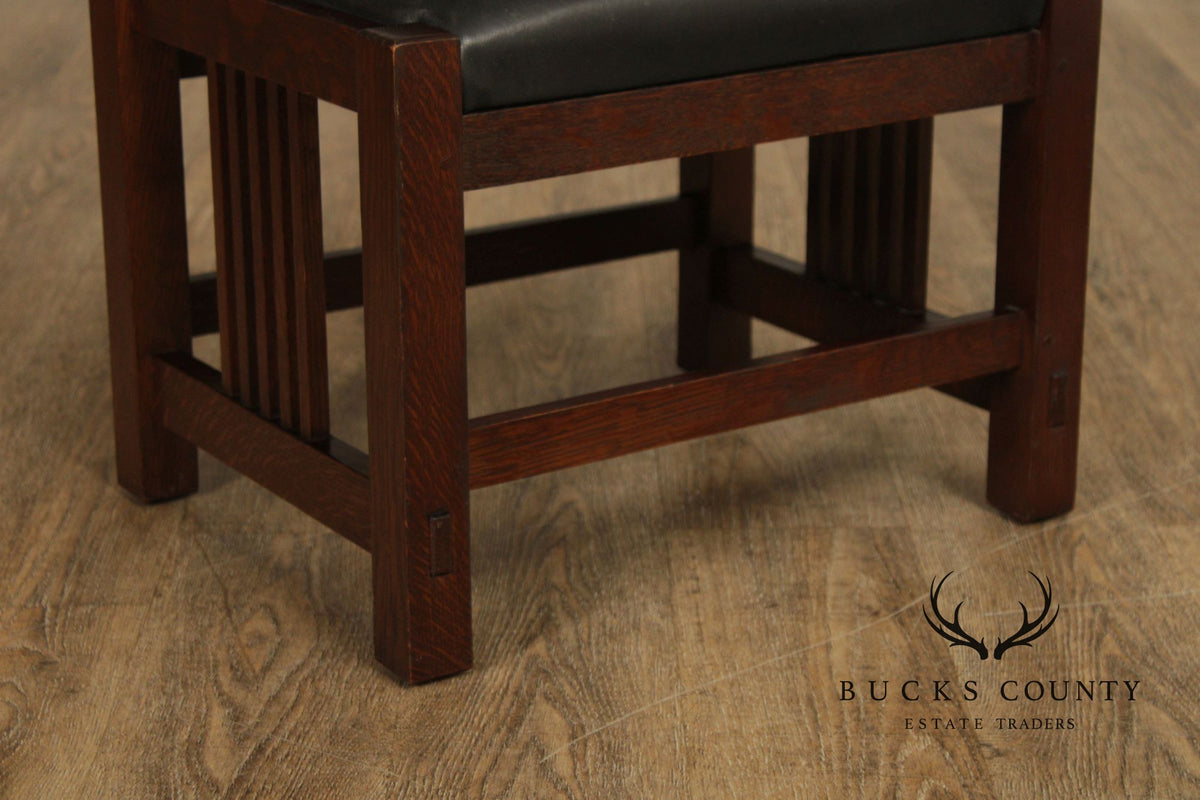 Stickley Mission Collection Oak and Leather Footstool