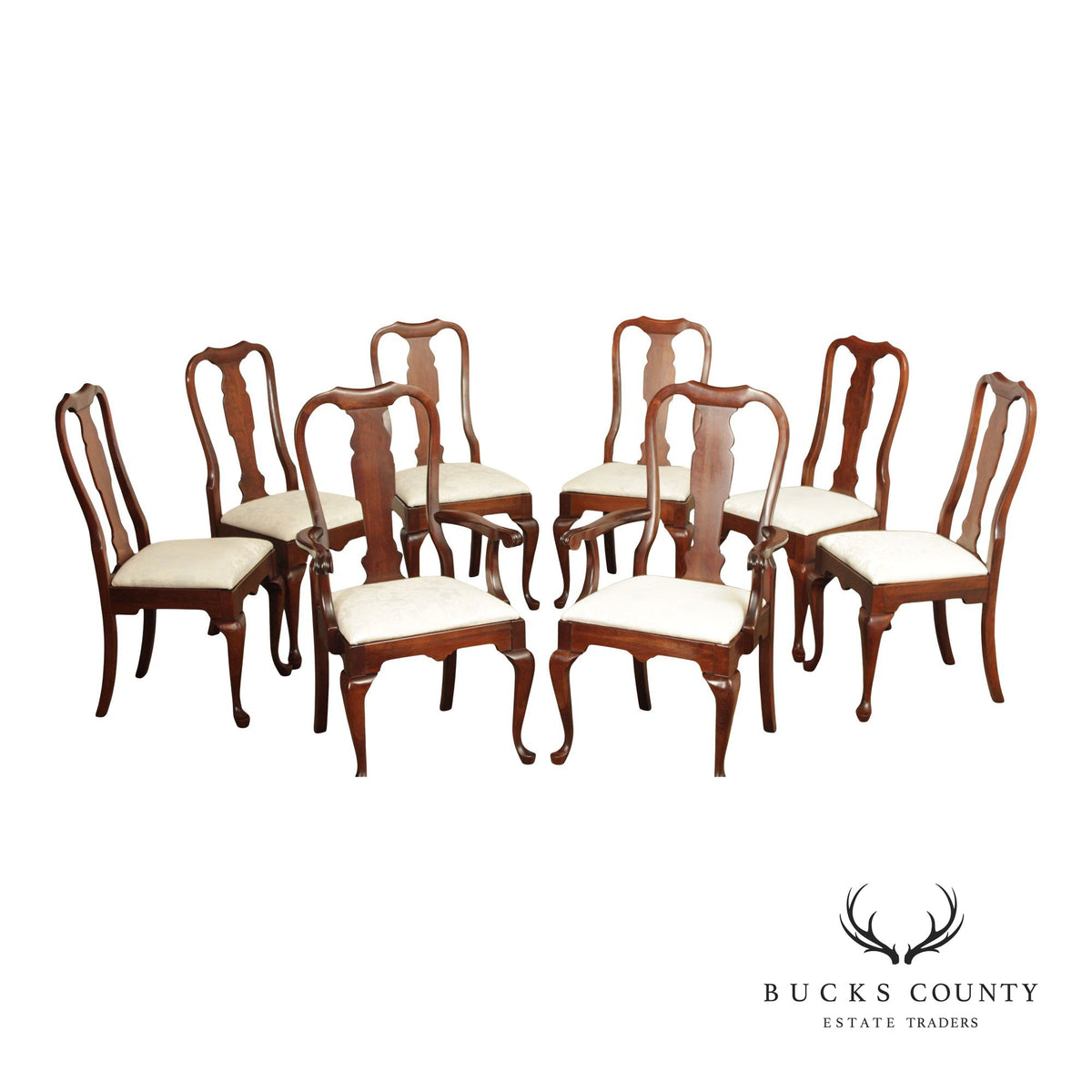 Pennsylvania House Queen Anne Style Set of Eight Cherry Dining Chairs