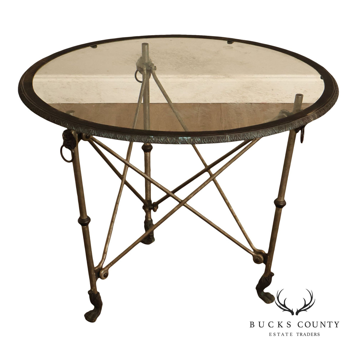 Ralph Lauren Glass Top Gueridon Center Table