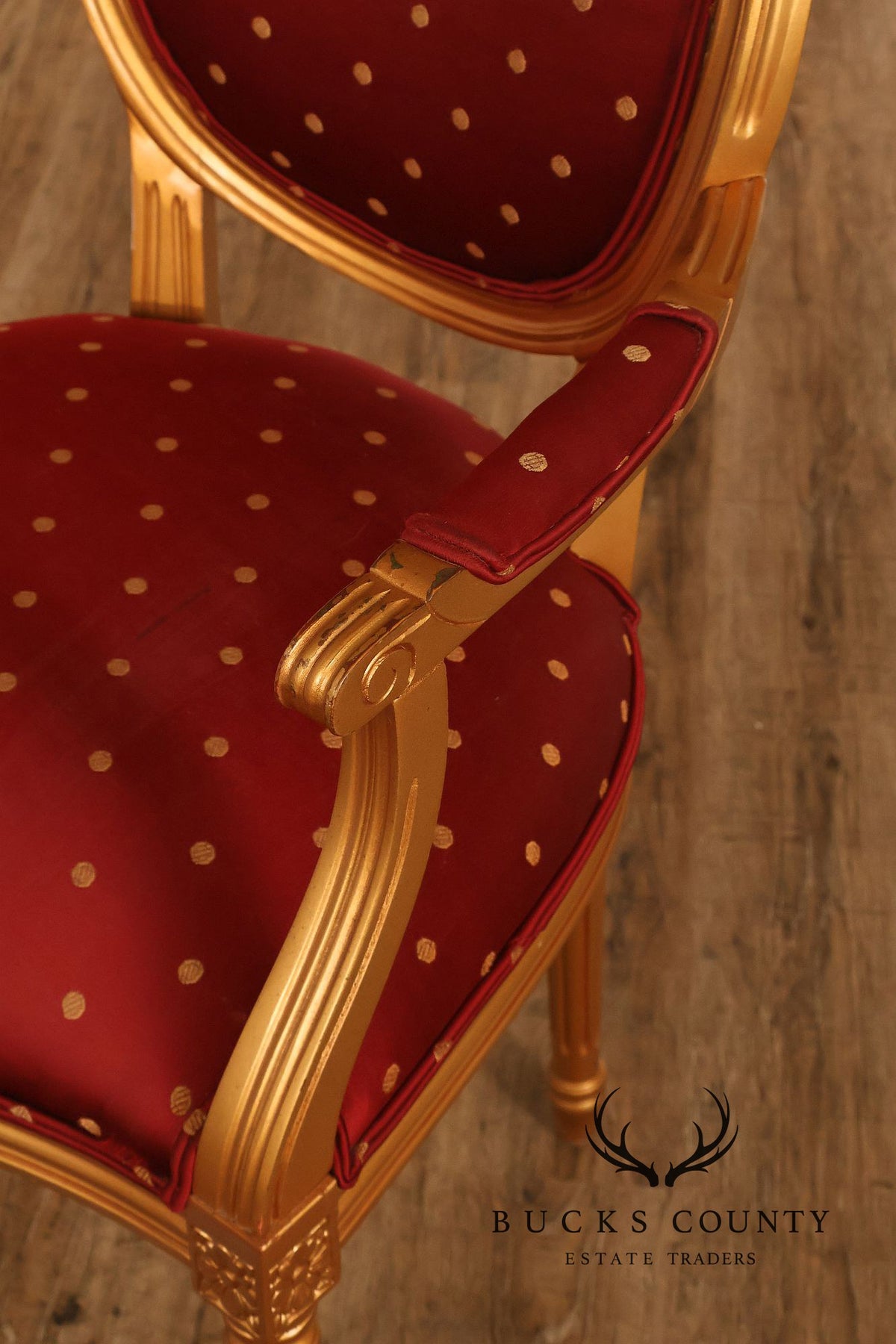Ethan Allen French Louis XVI Style Giltwood Desk Chair