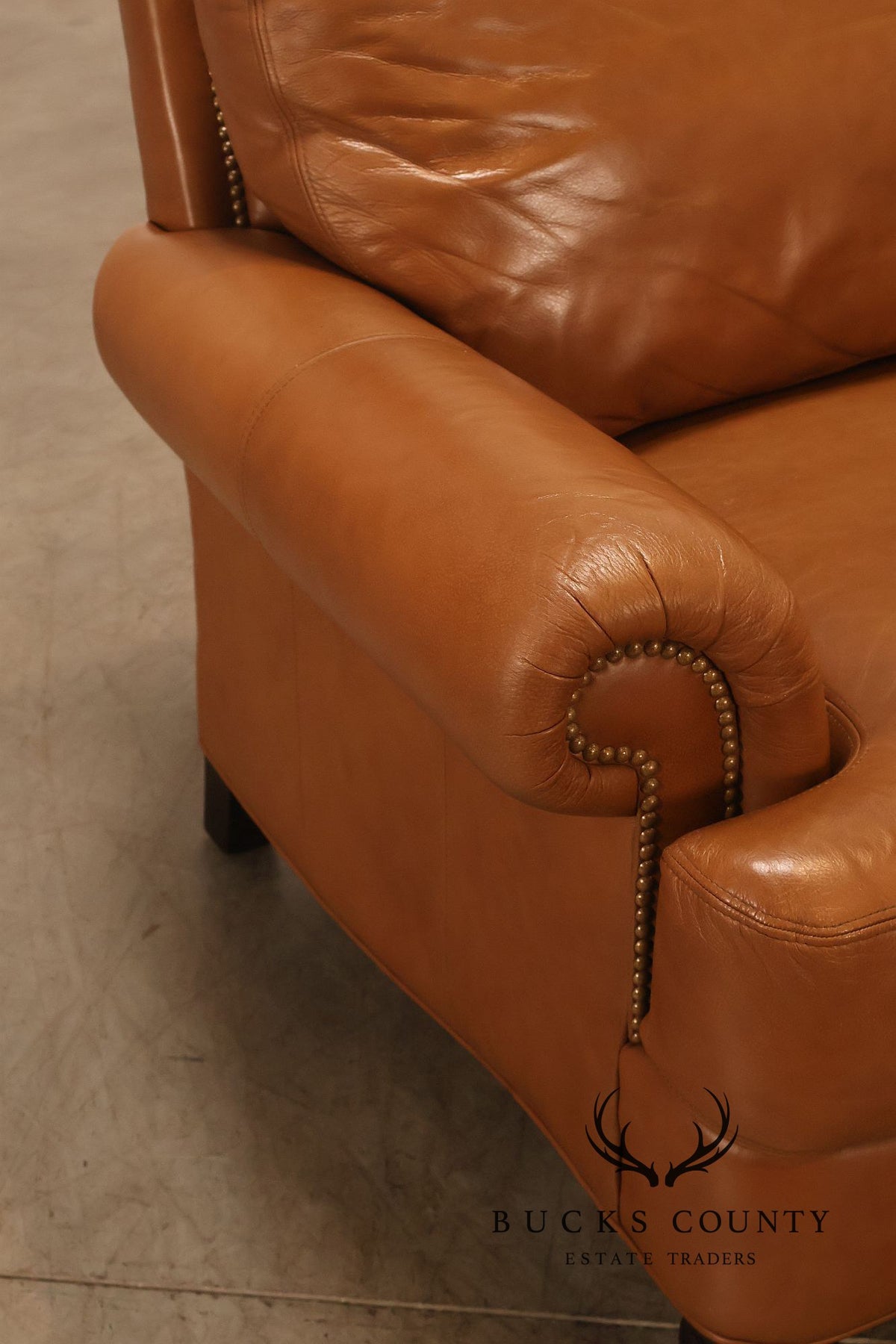 Ethan Allen 'Hyde' Three-Seat Leather Sofa