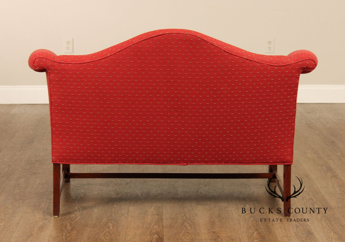 Georgian Style Upholstered Mahogany Loveseat