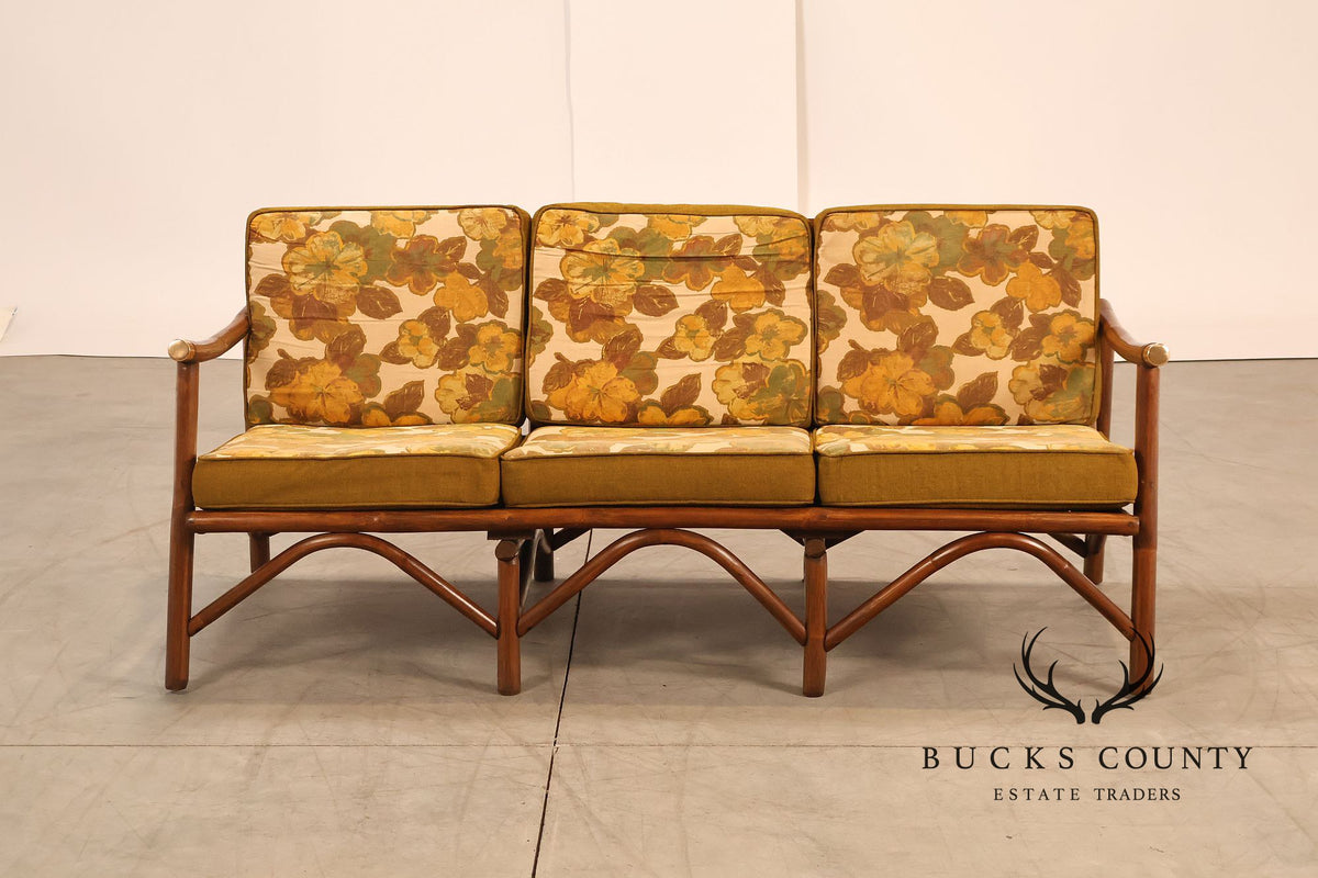 Vogue Coastal Vintage Rattan Bamboo Sofa