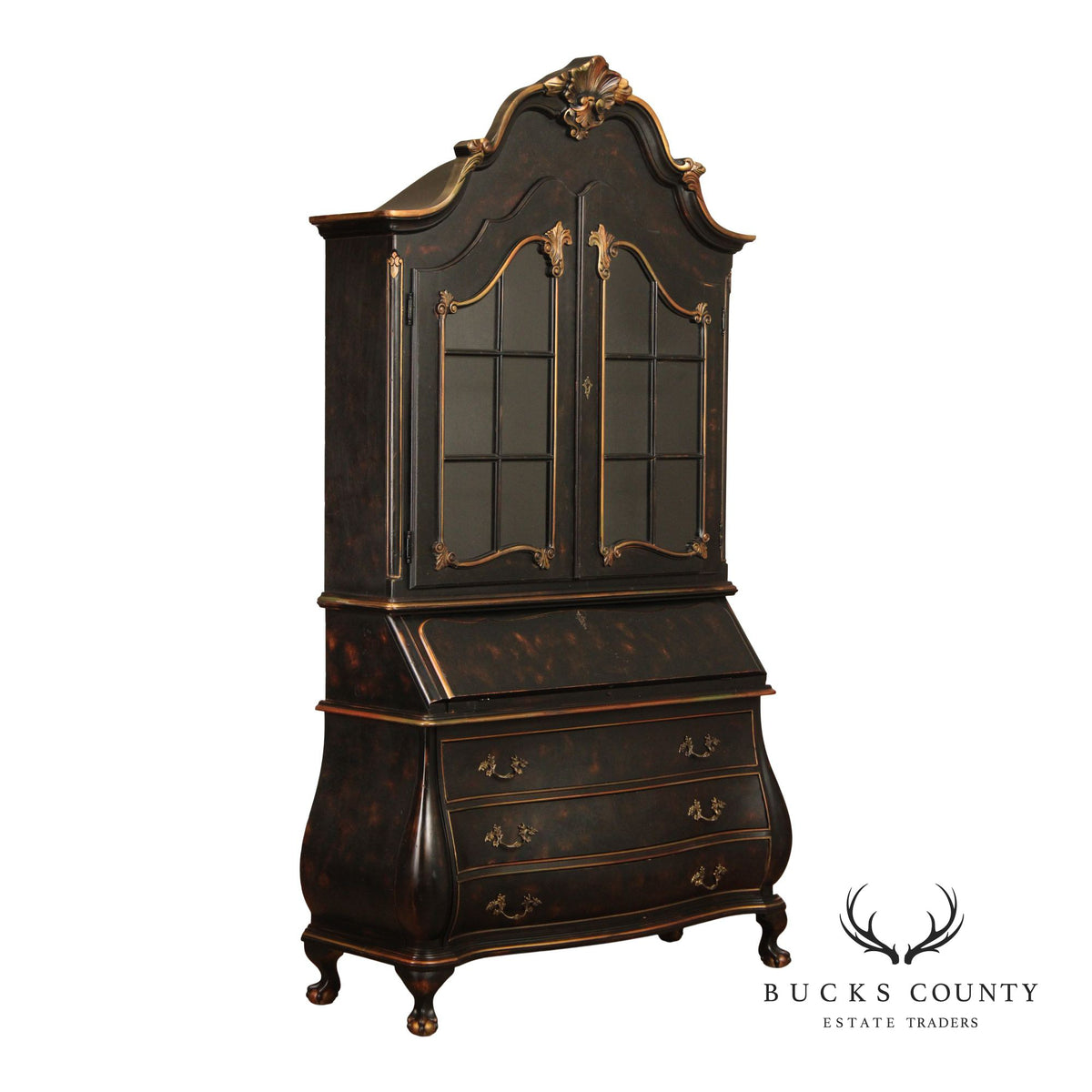 Hekman Italian Rococo Style Bombe Secretary Writing Desk