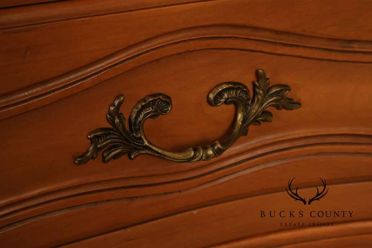 French Provincial Style Marble Top Nine Drawer Dresser