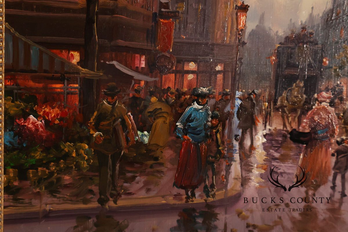 Impressionist Style Painting,  Street Scene. Emilio Payes