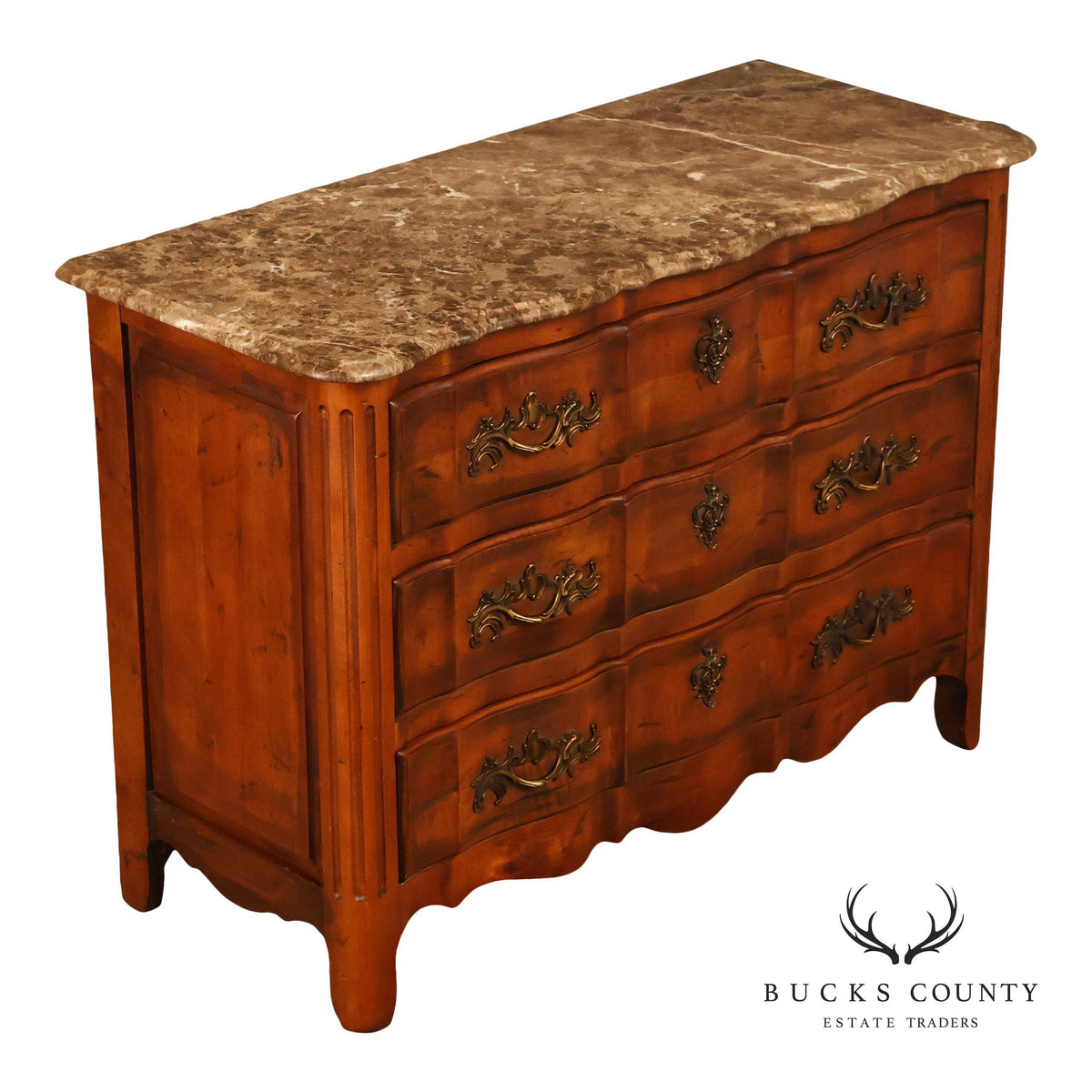 Century Furniture  French Provincial Style Marble Top Chest