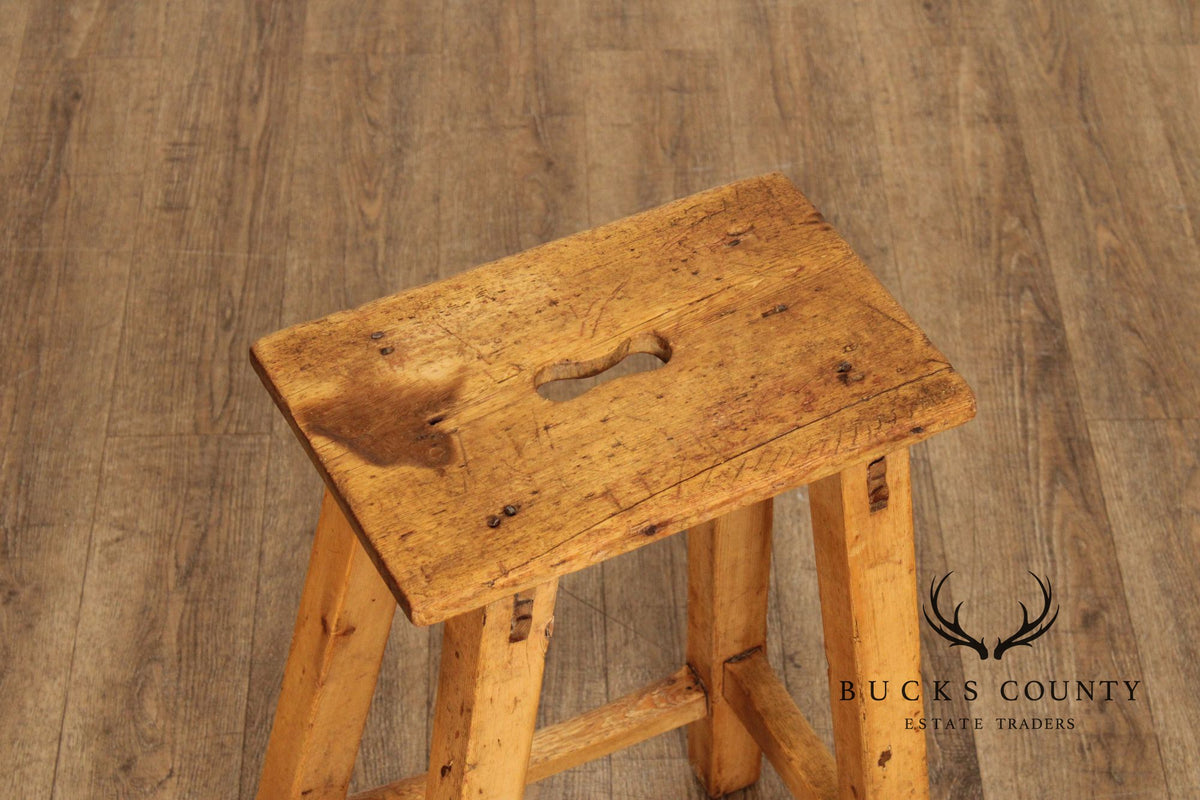Antique English Pine Stool