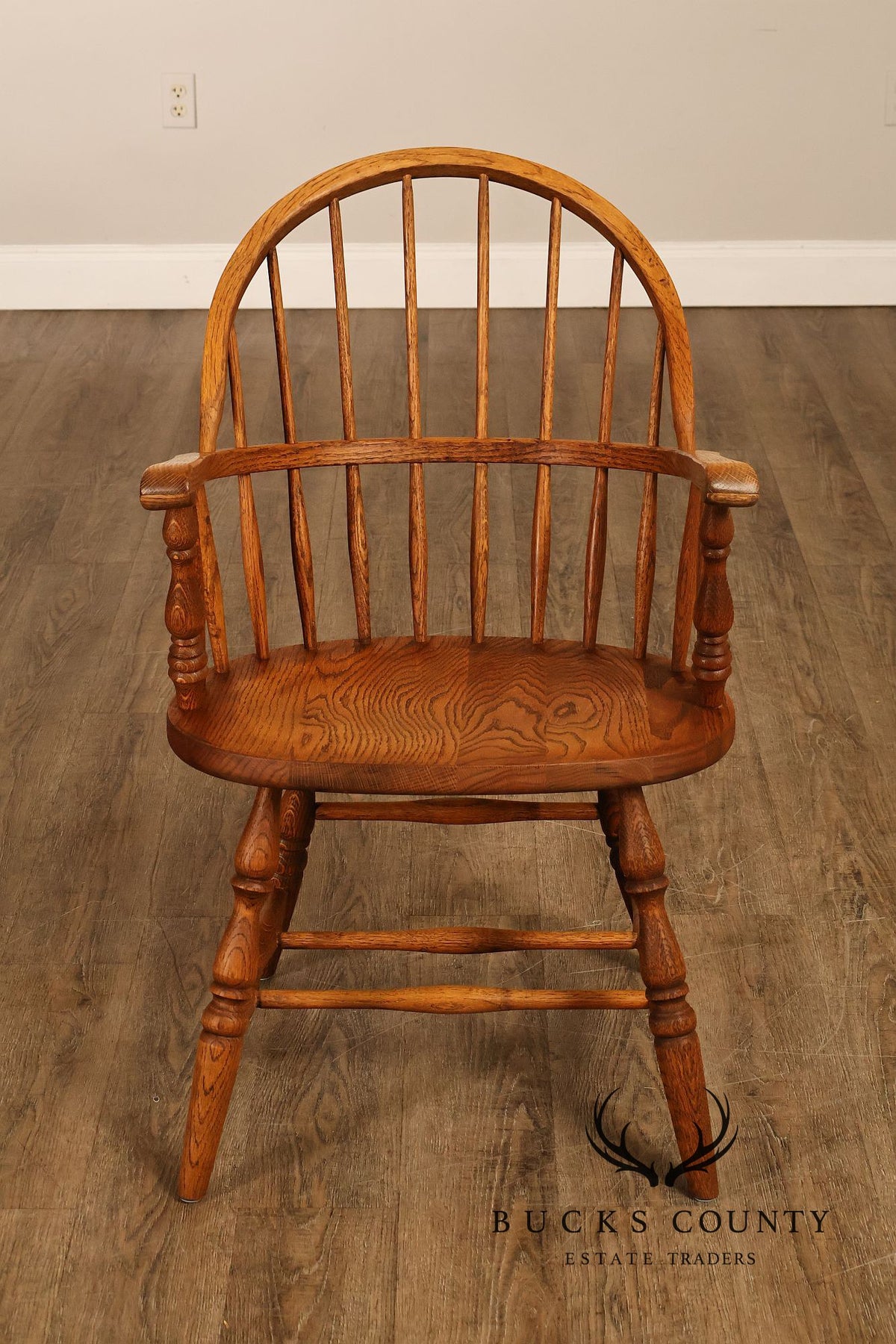 Vintage Pair of Oak Windsor Armchairs