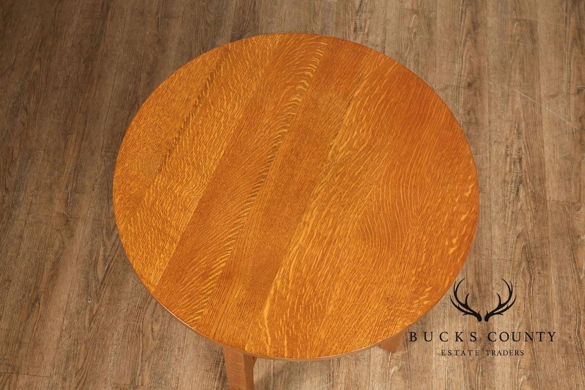 Stickley Mission Collection Round Oak Side Table