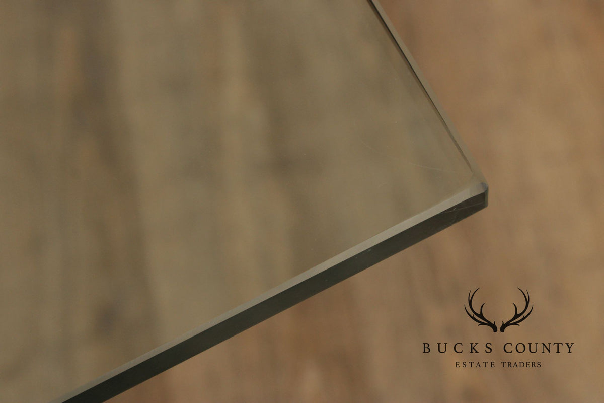 Italian Modern Glass Top Chrome Dining Table Renato Zevi