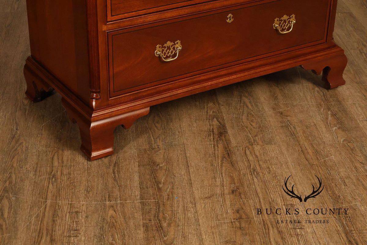 Stickley Georgian Style Banded Mahogany Tall Chest