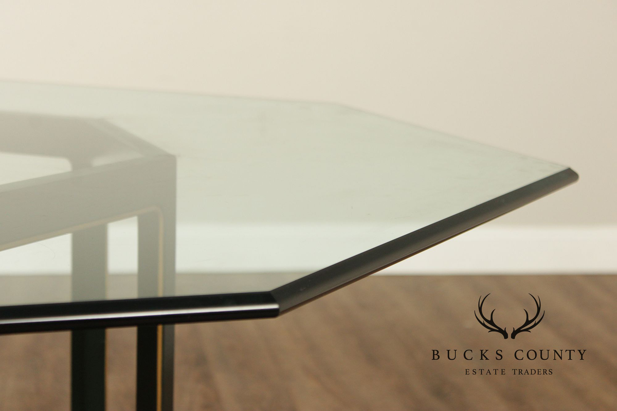 Kindel Chinoiserie Style Glass Top Dining Table