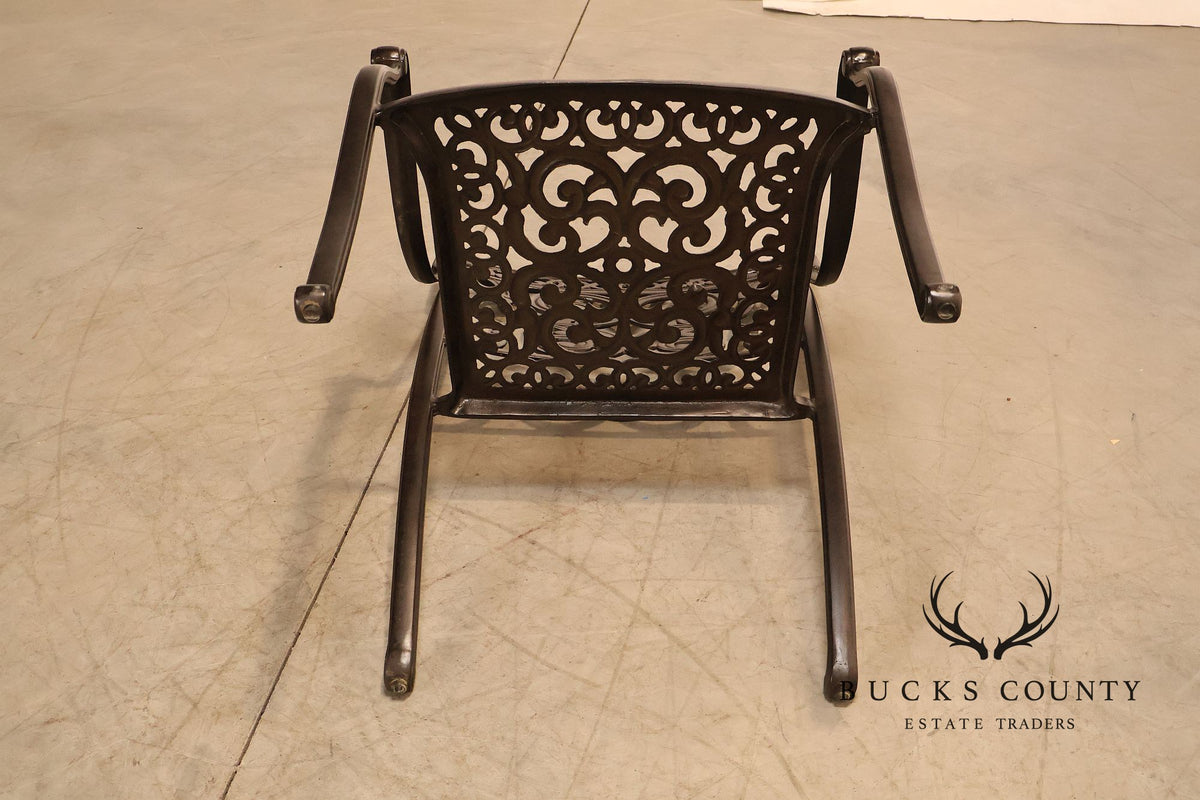 Castelle Cast Aluminum Outdoor Dining Table With Six Chairs Patio Set