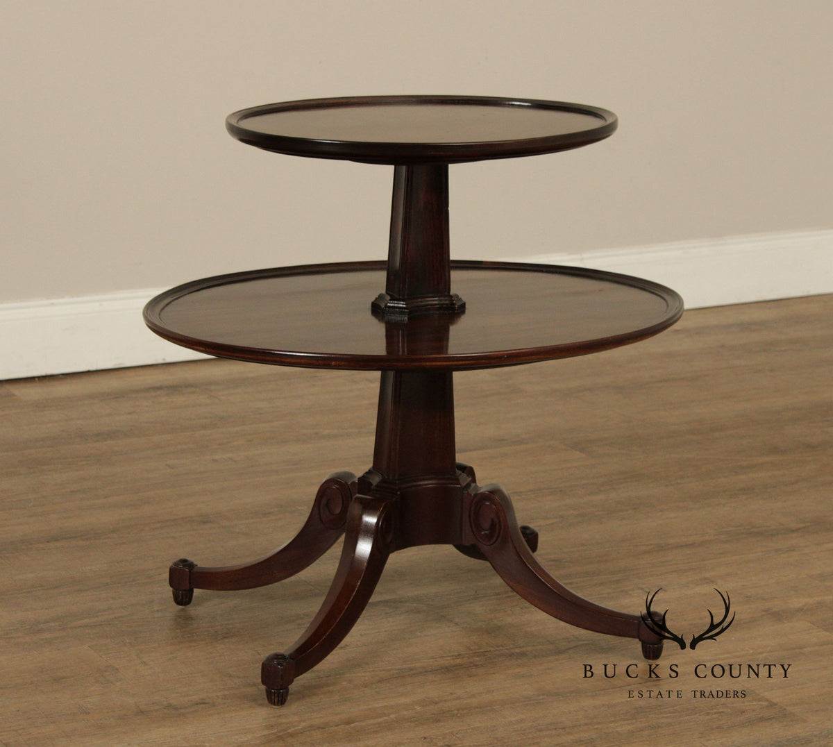 1940's Regency Style Two-Tier Mahogany Dumbwaiter