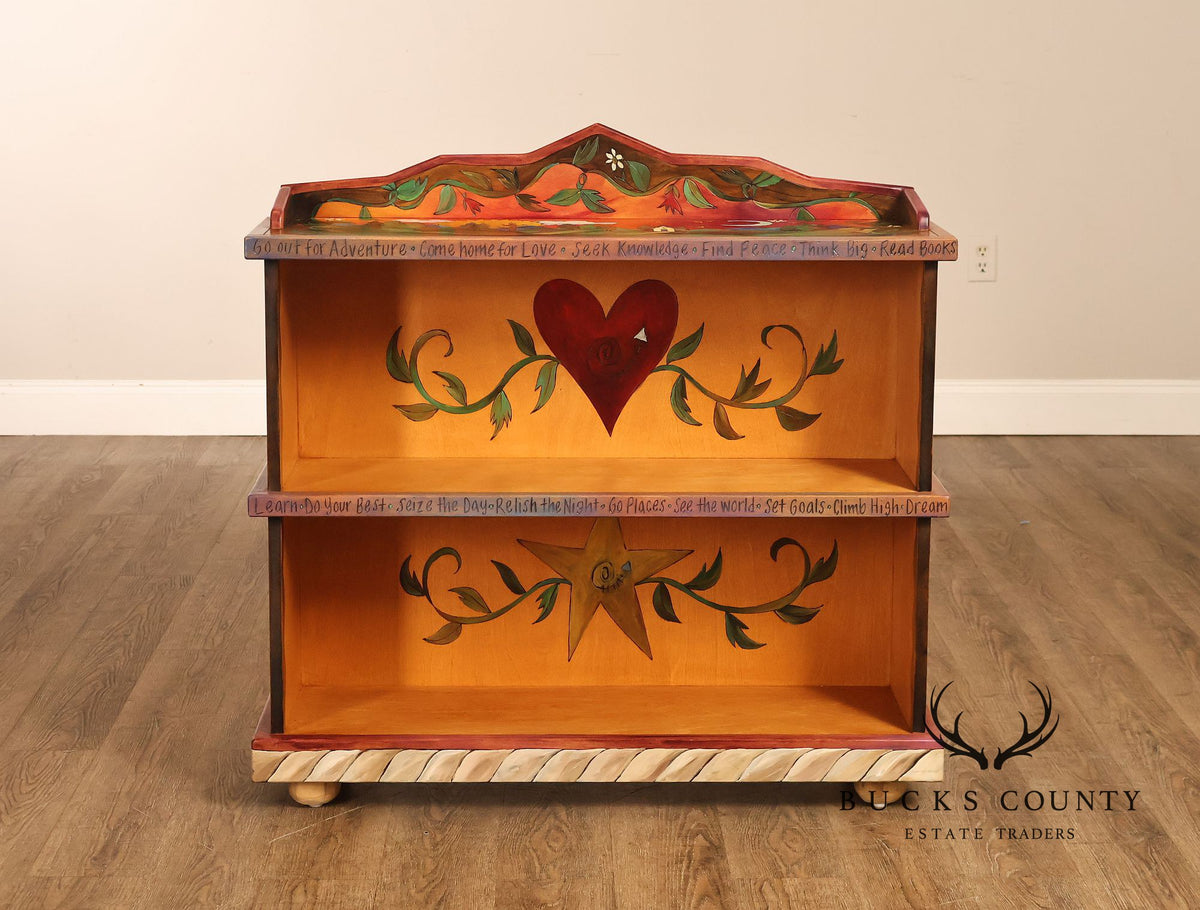 Sticks Artisan Hand Painted Open Bookcase
