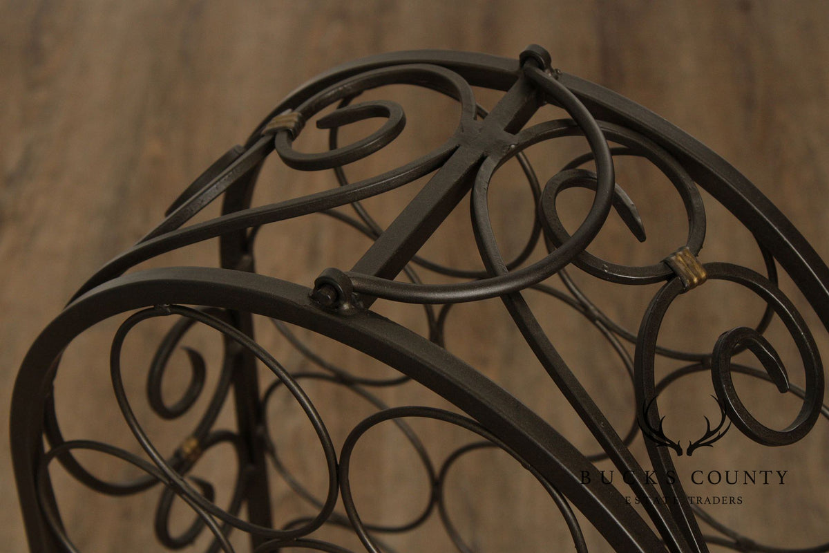 Arched 20-Bottle Iron Wine Rack