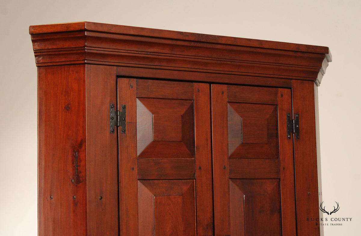 Custom Quality Early American Style Pine Corner Cabinet