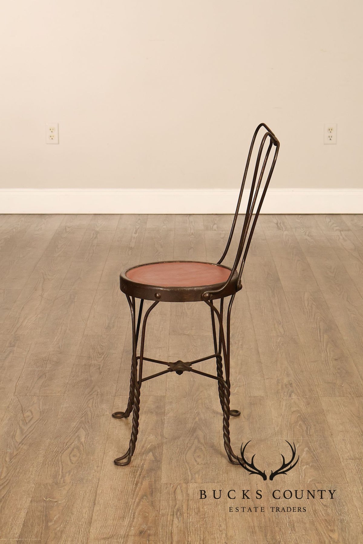 Set of 4 Vintage Wrought Iron Ice Cream Parlor Chairs