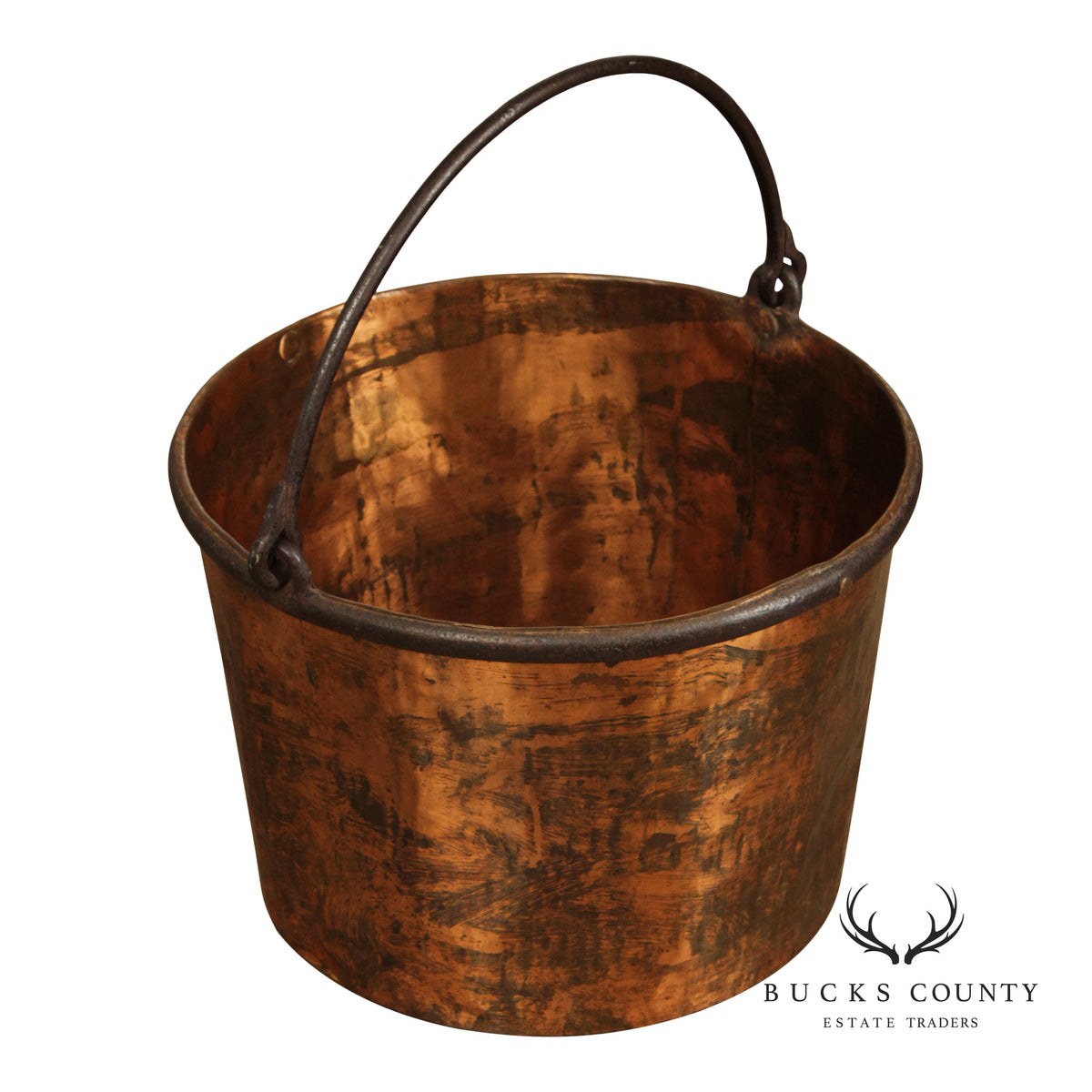 Antique Primitive Dovetailed Copper Kettle