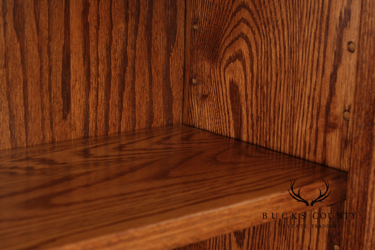 Mission Style Oak Two-Door Bookcase