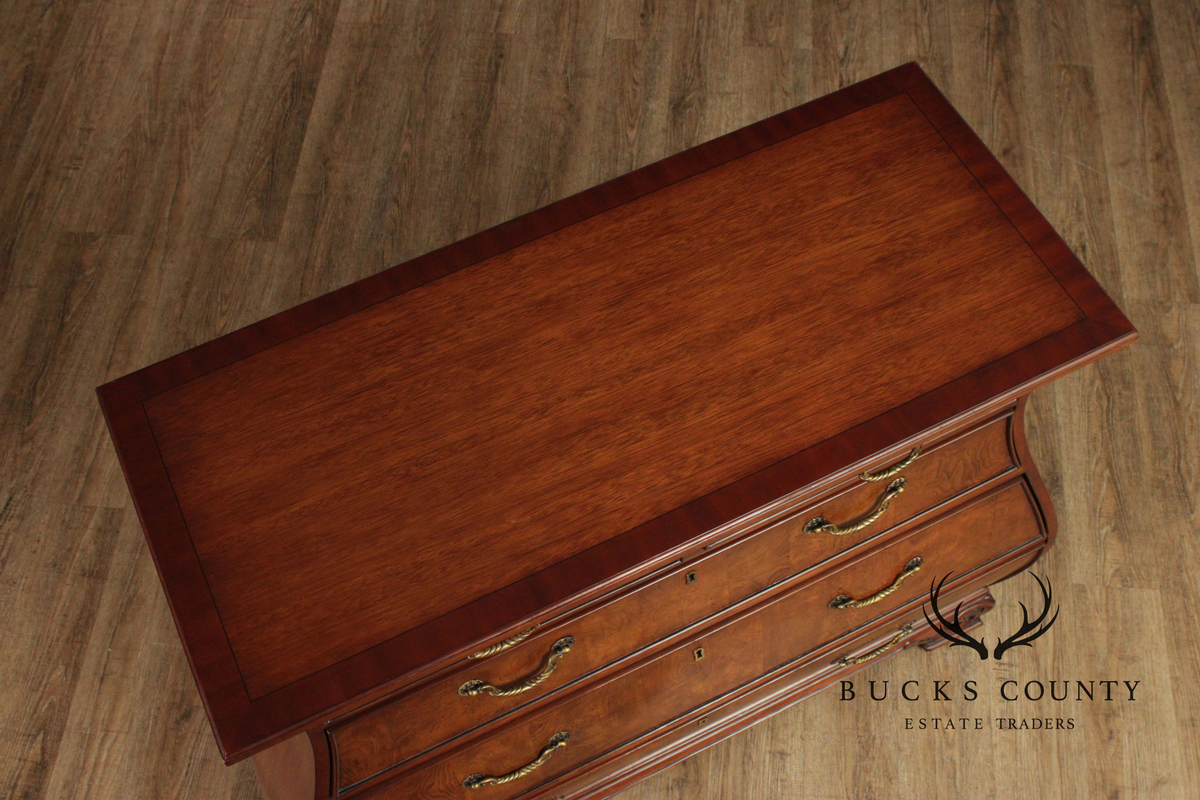 Ethan Allen Townhouse Collection Burlwood Bombe Chest
