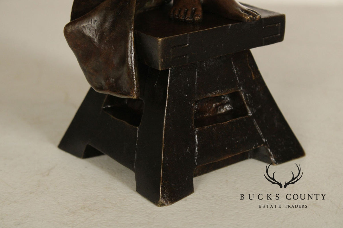 Emmanuel Villanis Bronze Statue, 'L'Amour de L'Art'
