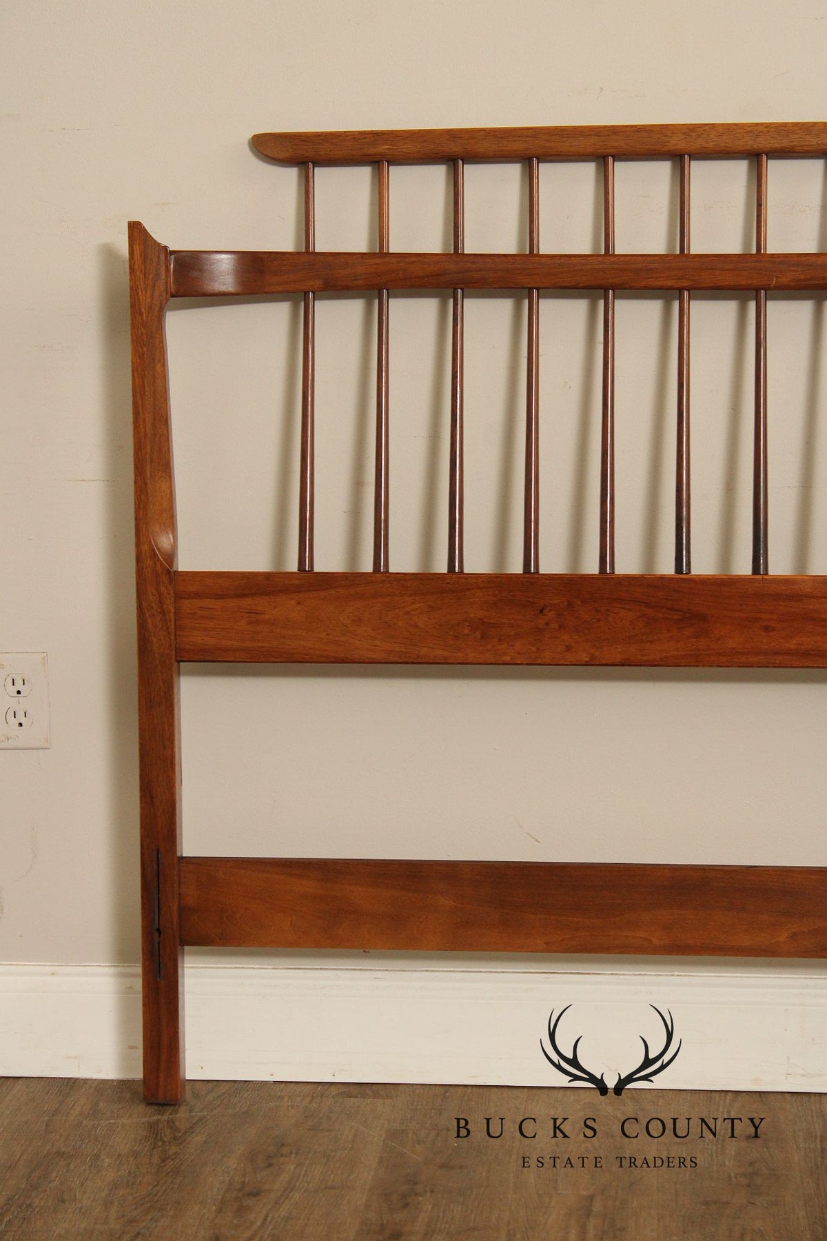 Thomasville Mid Century Modern Black Walnut Full Size Headboard
